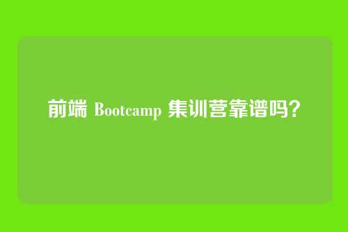 前端 Bootcamp 集训营靠谱吗?