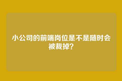 小公司的前端岗位是不是随时会被裁掉?