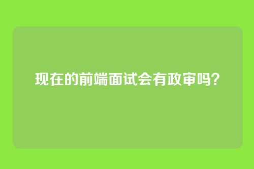 现在的前端面试会有政审吗？