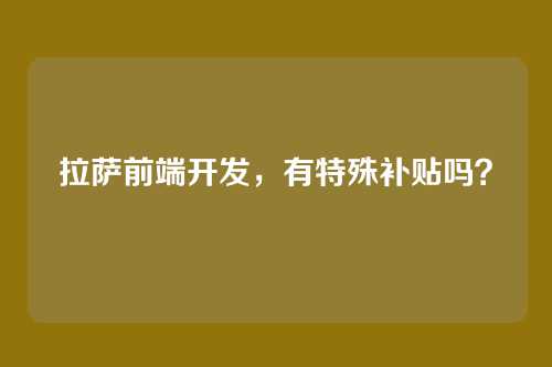 拉萨前端开发，有特殊补贴吗？