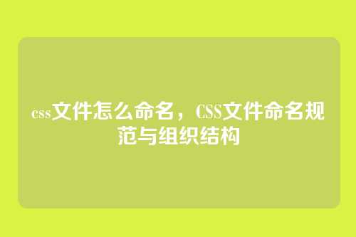 css文件怎么命名，CSS文件命名规范与组织结构