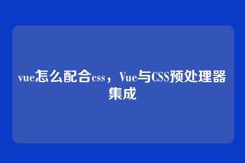vue怎么配合css，Vue与CSS预处理器集成