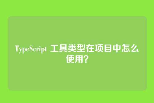 TypeScript 工具类型在项目中怎么使用？