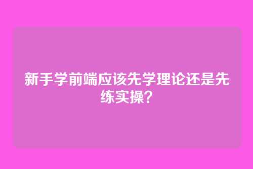 新手学前端应该先学理论还是先练实操？