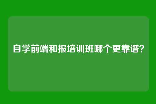 自学前端和报培训班哪个更靠谱?