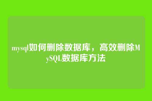 mysql如何删除数据库,高效删除MySQL数据库方法