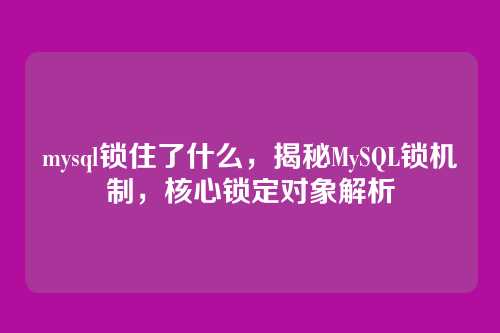 mysql锁住了什么，揭秘MySQL锁机制，核心锁定对象解析