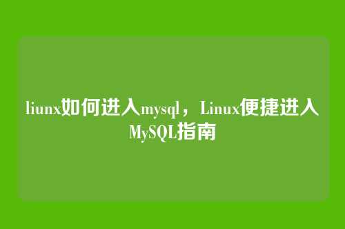 liunx如何进入mysql，Linux便捷进入MySQL指南