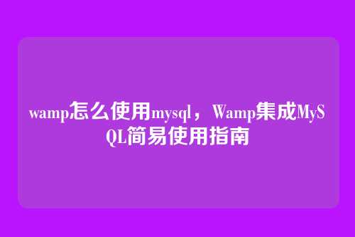 wamp怎么使用mysql,Wamp集成MySQL简易使用指南