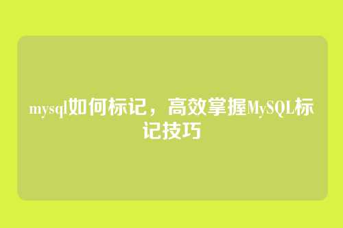 mysql如何标记，高效掌握MySQL标记技巧