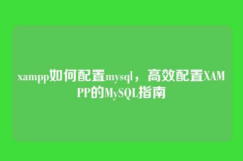 xampp如何配置mysql,高效配置XAMPP的MySQL指南