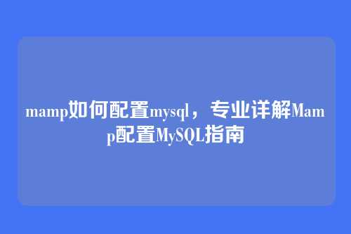 mamp如何配置mysql,专业详解Mamp配置MySQL指南