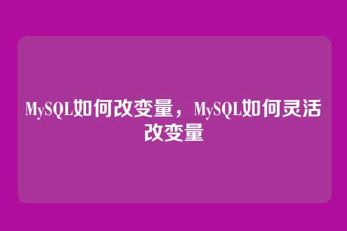 MySQL如何改变量,MySQL如何灵活改变量