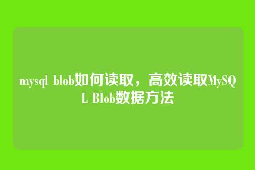 mysql blob如何读取,高效读取MySQL Blob数据方法