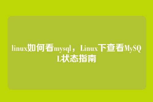 linux如何看mysql,Linux下查看MySQL状态指南