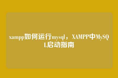 xampp如何运行mysql,XAMPP中MySQL启动指南