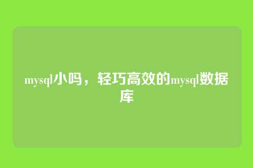 mysql小吗,轻巧高效的mysql数据库