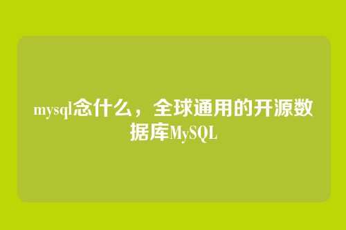 mysql念什么,全球通用的开源数据库MySQL