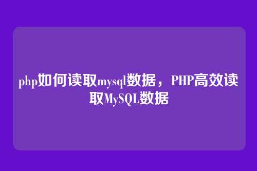 php如何读取mysql数据,PHP高效读取MySQL数据