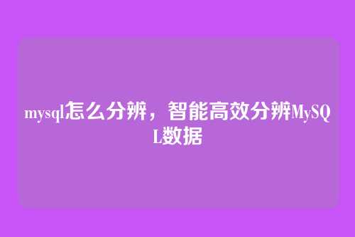 mysql怎么分辨,智能高效分辨MySQL数据
