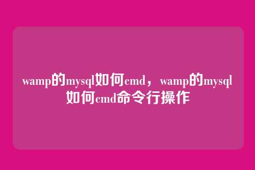 wamp的mysql如何cmd,wamp的mysql如何cmd命令行操作