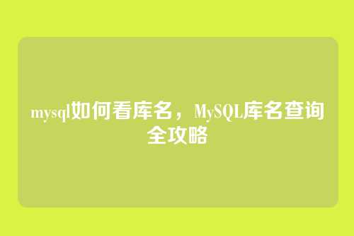 mysql如何看库名,MySQL库名查询全攻略