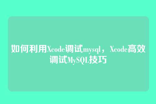 如何利用Xcode调试mysql，Xcode高效调试MySQL技巧