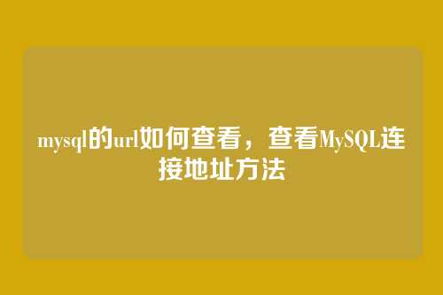 mysql的url如何查看,查看MySQL连接地址方法