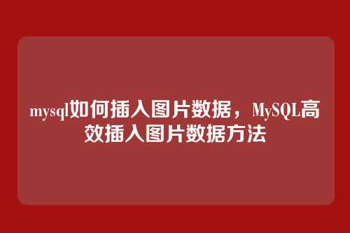 mysql如何插入图片数据,MySQL高效插入图片数据方法