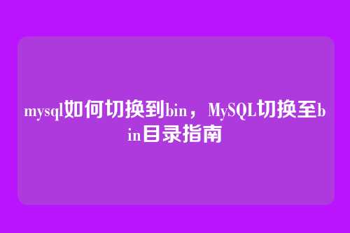 mysql如何切换到bin，MySQL切换至bin目录指南