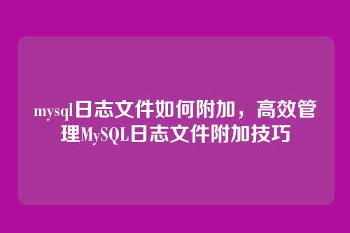 mysql日志文件如何附加，高效管理MySQL日志文件附加技巧