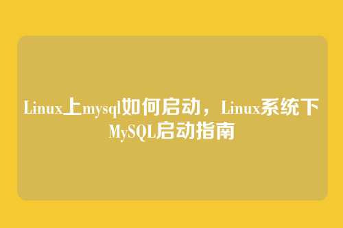 Linux上mysql如何启动，Linux系统下MySQL启动指南