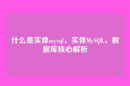 什么是实体mysql,实体MySQL,数据库核心解析