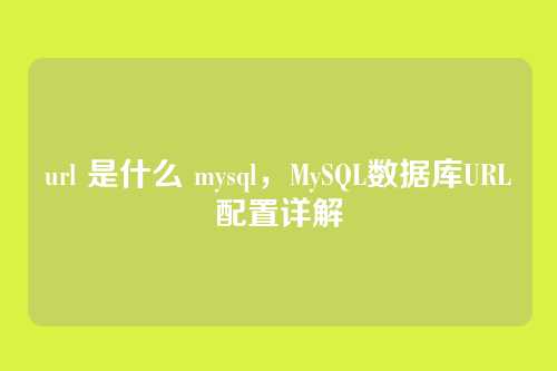 url 是什么 mysql,MySQL数据库URL配置详解