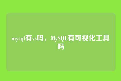 mysql有vs吗,MySQL有可视化工具吗